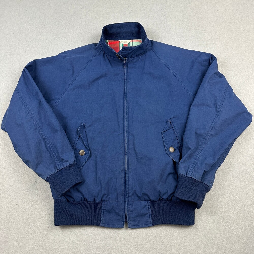 Vintage American Eagle Harrington Jacket Men Medium Blue Plaid Lining Preppy M